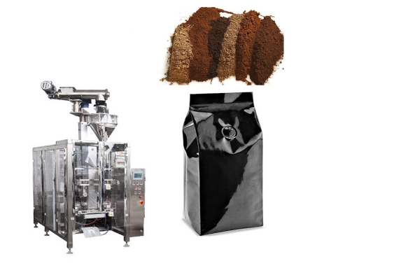 Automatic Vertical packaging machine quad bag with degassing valve for 250g coffee powder