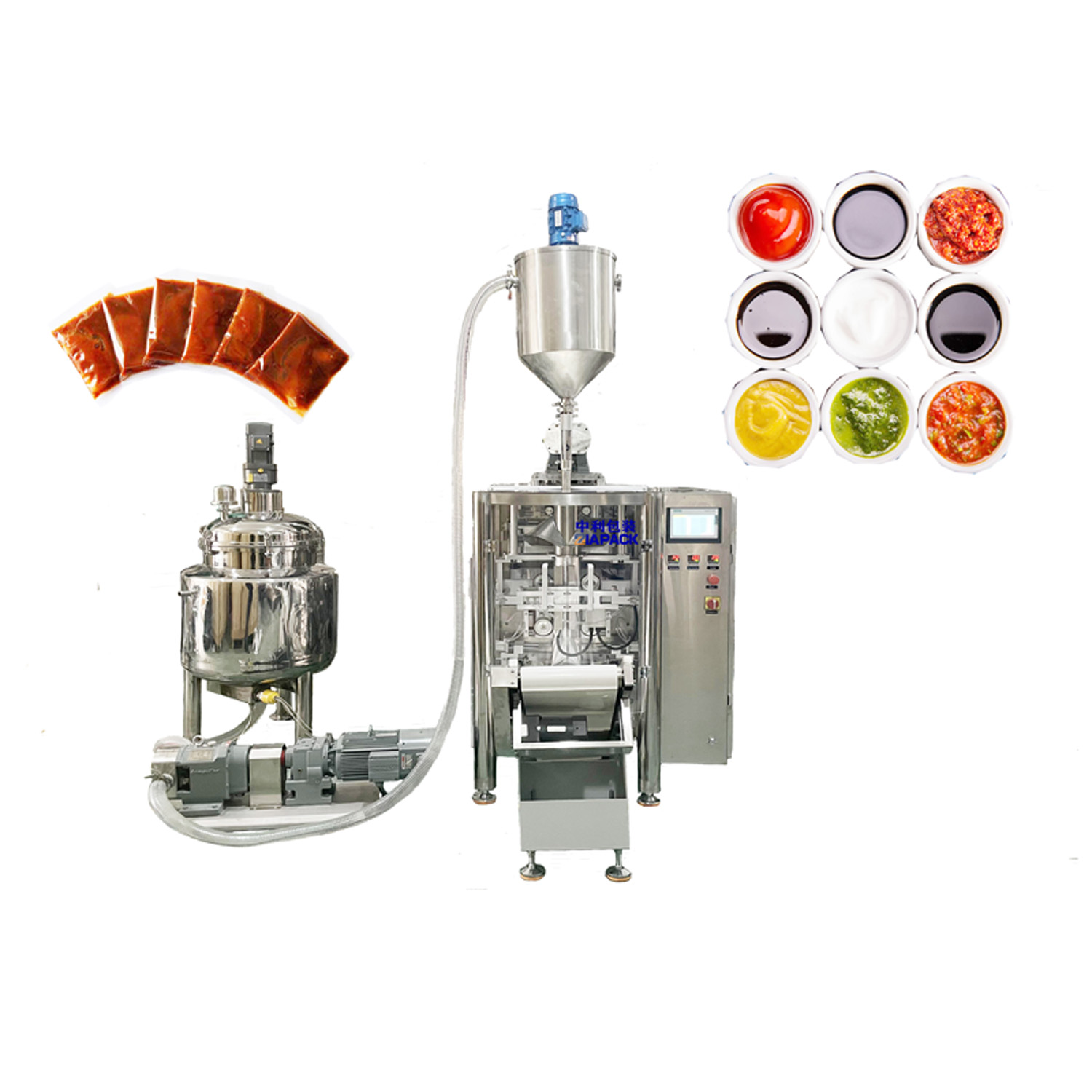 Automatic soup bag forming filling labeling machine